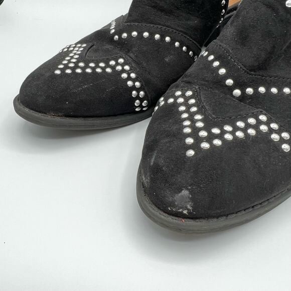 Qupid Black Cut Out Studded Pointed Toe Ankle Boots Size 8 - Picture 7 of 7